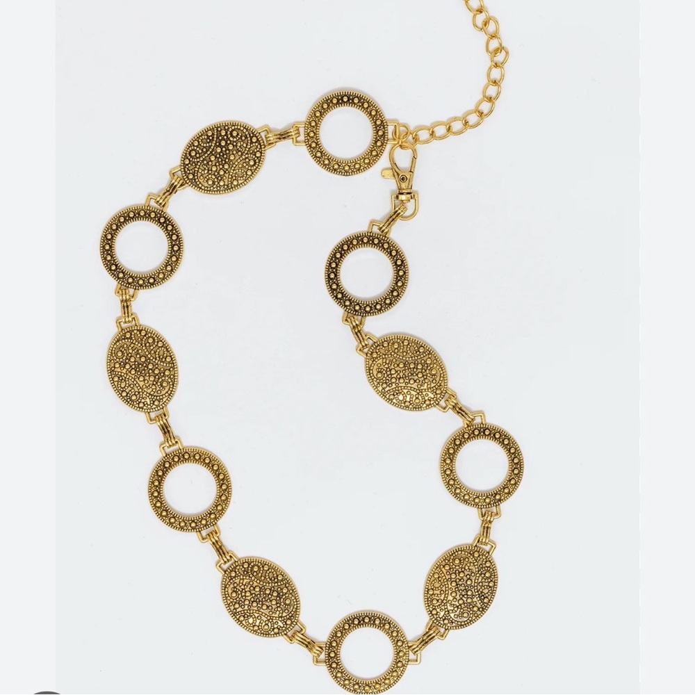 📀Gold Decorative Linked Circle Belt📀